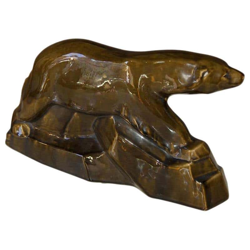 Art Deco French CraquelÃ¨ Sculpture, 1930s