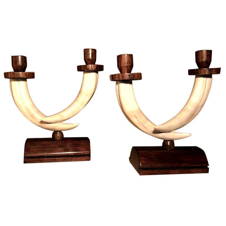 1930s Astonishing Original French Pair of Candlesticks